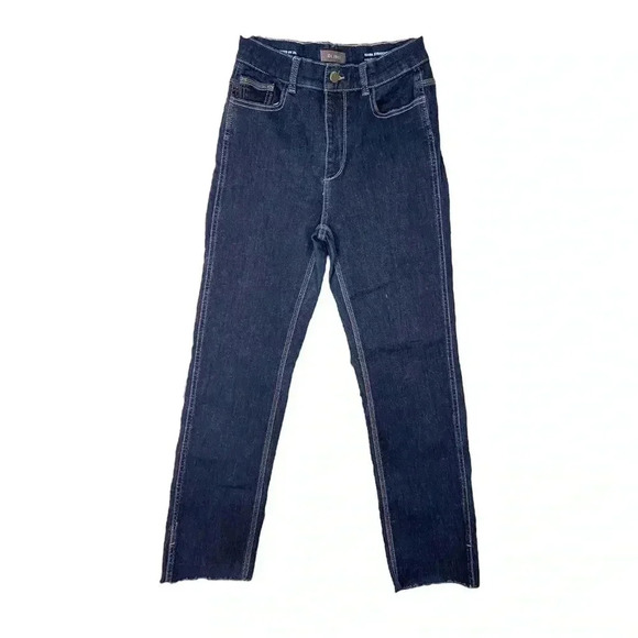 DL1961 Mara Distressed Raw Hem Straight High Waist Ankle Jeans - Picture 1 of 5